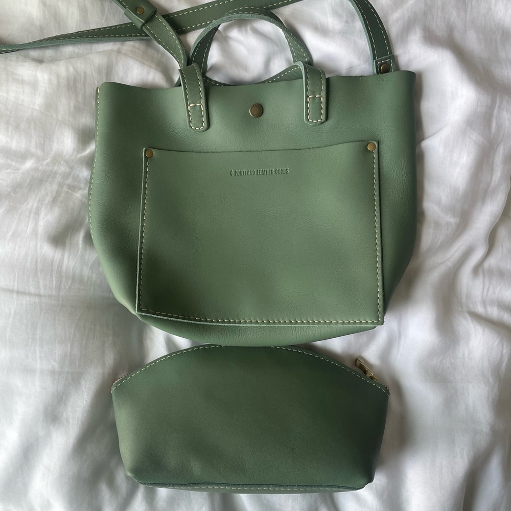 Portland Leather Mini Crossbody Tote and Eclipse Makeup Bag Combo (🦄 color!!)